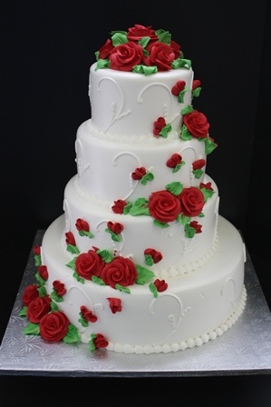 White Wedding Cake with Buttercream Frosting