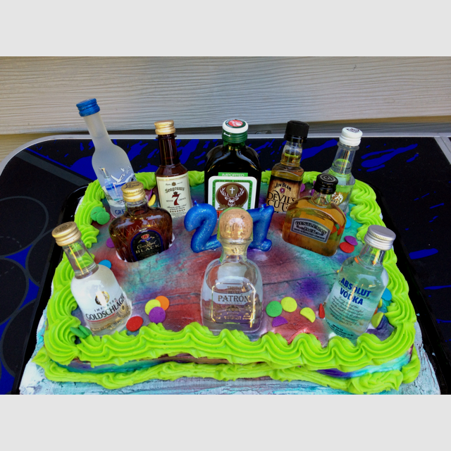 21st Birthday Cakes with Alcohol