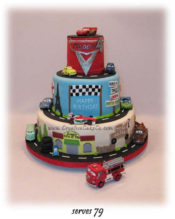 3 Tier Birthday Cakes Cars