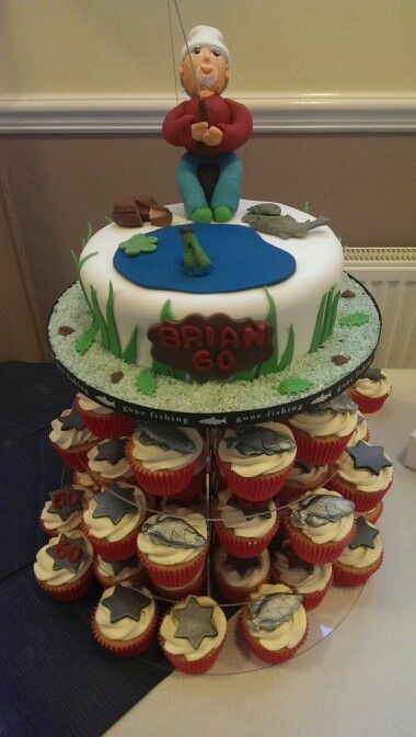 60th Fishing Birthday Cake
