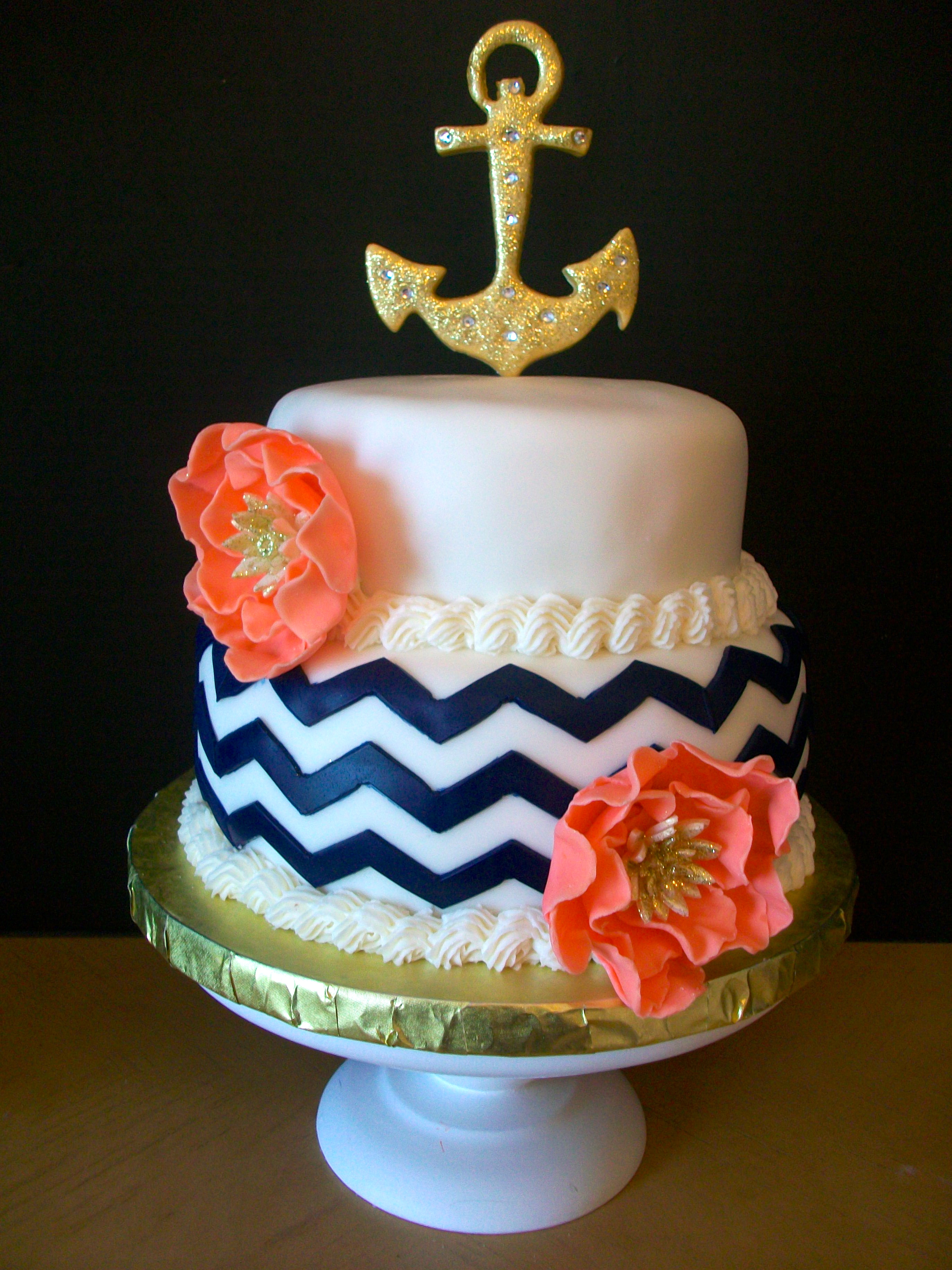 13 Photos of Cute Chevron Birthday Cakes