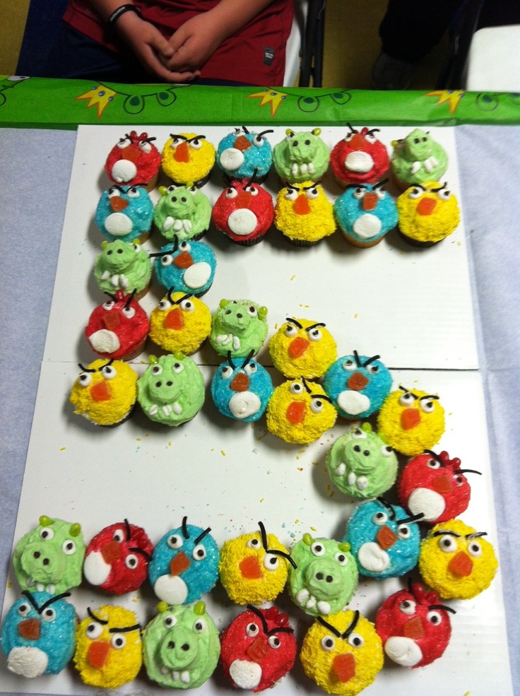 Angry Birds Birthday Cupcakes