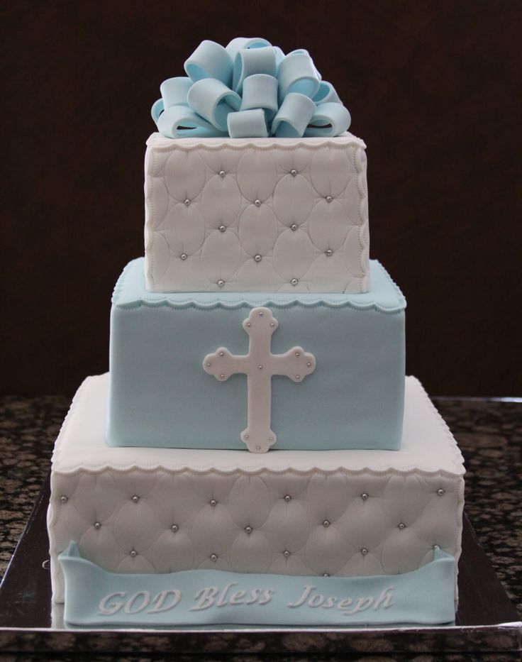 Baby Boy Baptism Cake