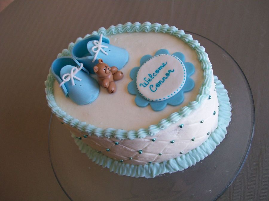 Baby Boy Shower Cake with Buttercream