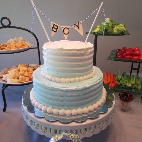 Baby Boy Shower Cakes Buttercream