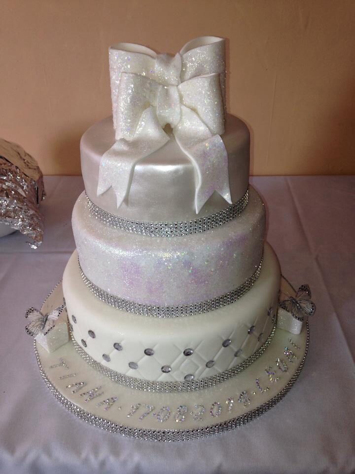 Baby Shower Cakes with Pearls and Glitter