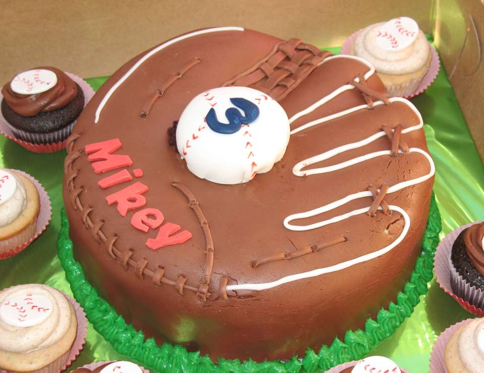 Baseball Glove Birthday Cake