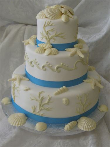 Beach Theme Wedding Cake