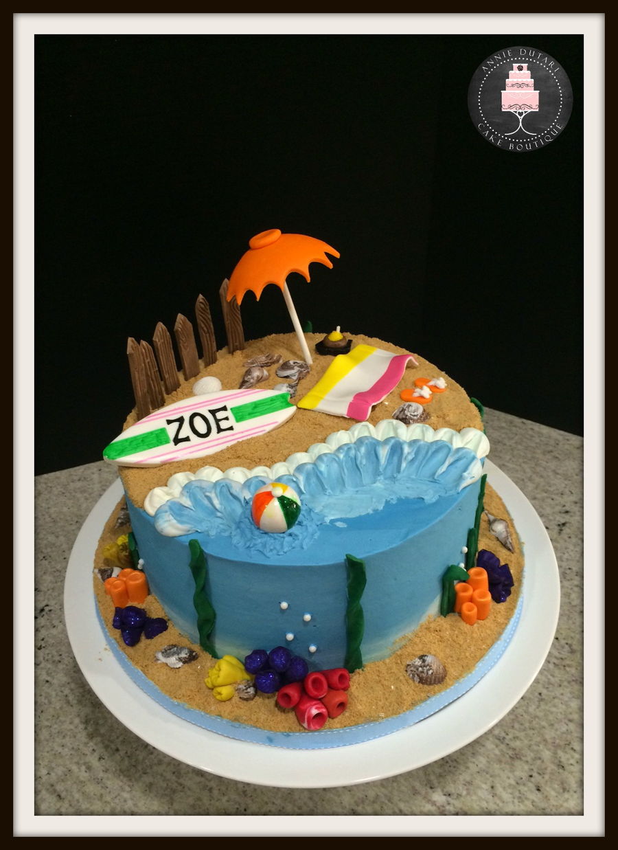 Beach Themed Birthday Cake