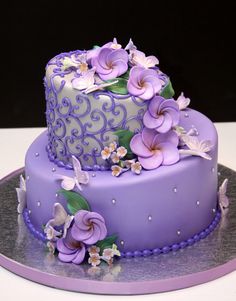 Beautiful Purple Birthday Cake