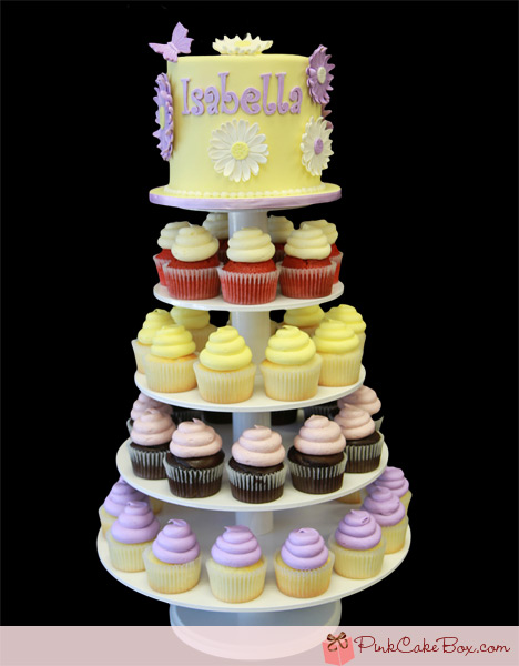 Birthday Cakes with Cupcakes Towers