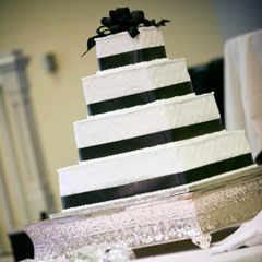 Black and White Square Wedding Cake