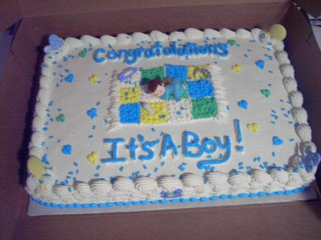 Boy Baby Shower Sheet Cake