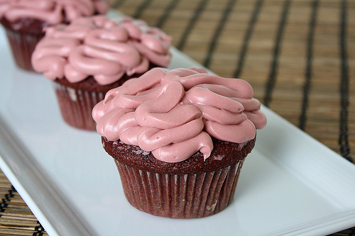 Brains Halloween Red Velvet Cupcakes