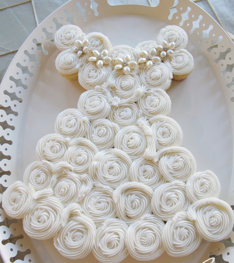 Bridal Shower Wedding Dress Cupcake Cake