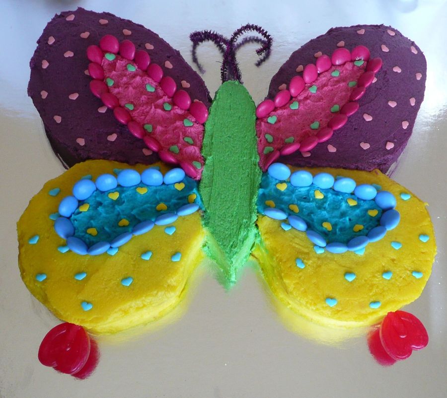 8 Photos of Bright Colored Butterfly Cakes