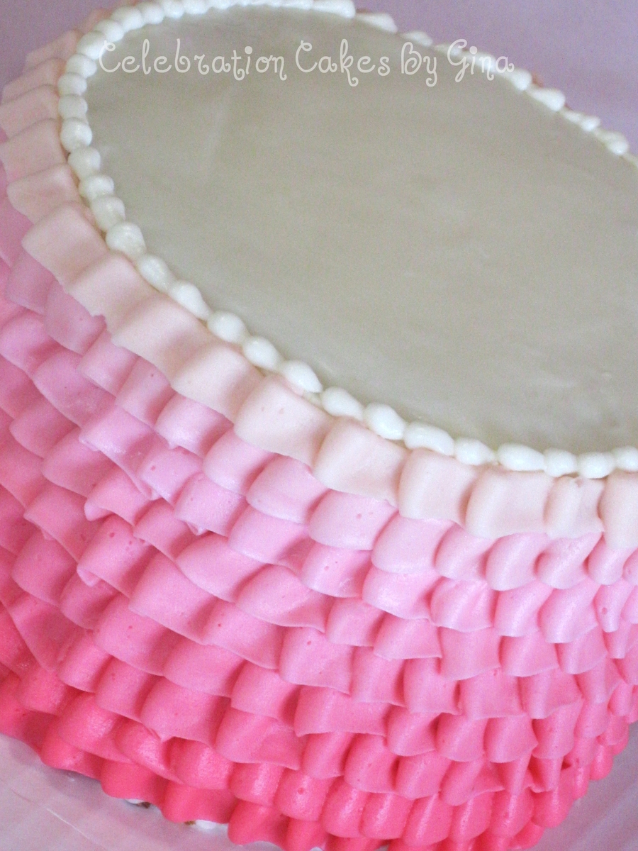 Buttercream Ombre Ruffle Cake