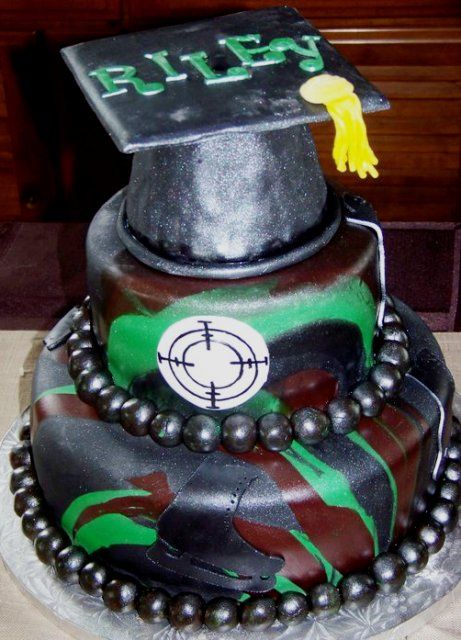 Camo Graduation Cake