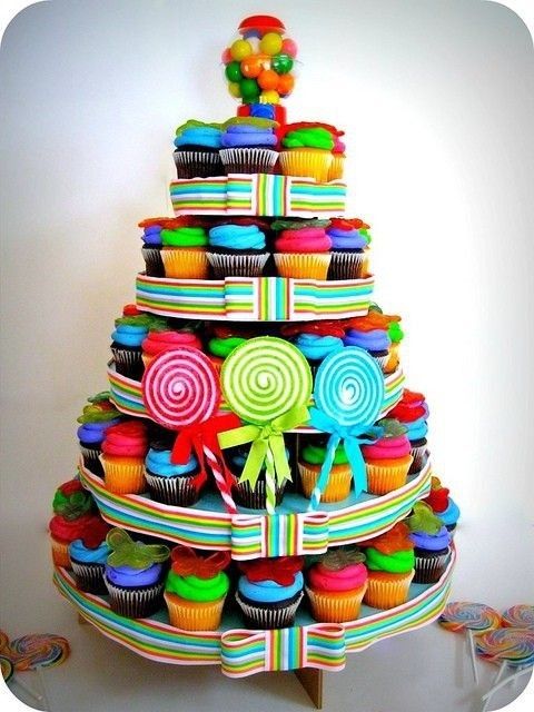 Candy Theme Cupcake Tower