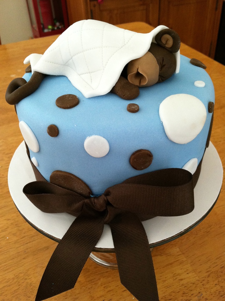 Cute Baby Boy Monkey Shower Cakes