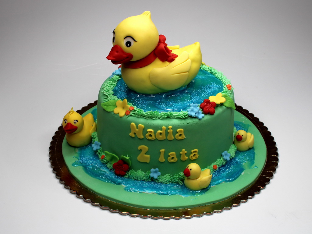 Duck with Birthday Cake