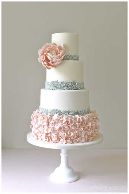 Elegant Ruffle Wedding Cake