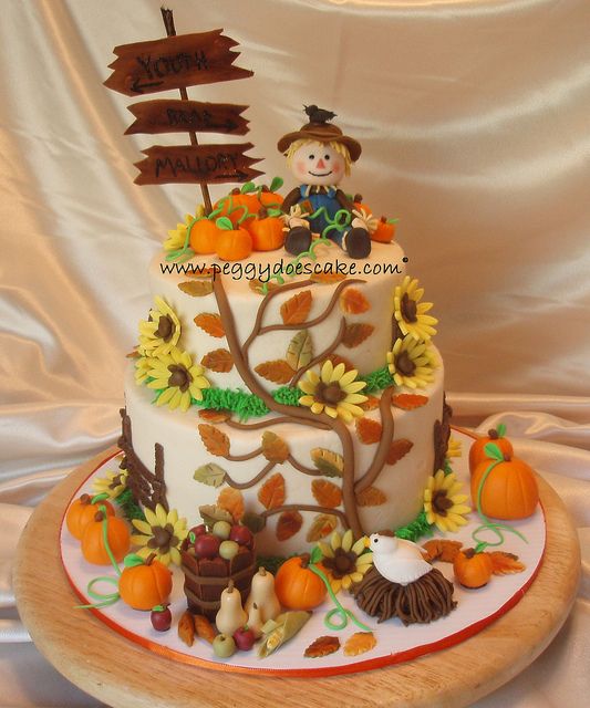 Fall Harvest Birthday Cake