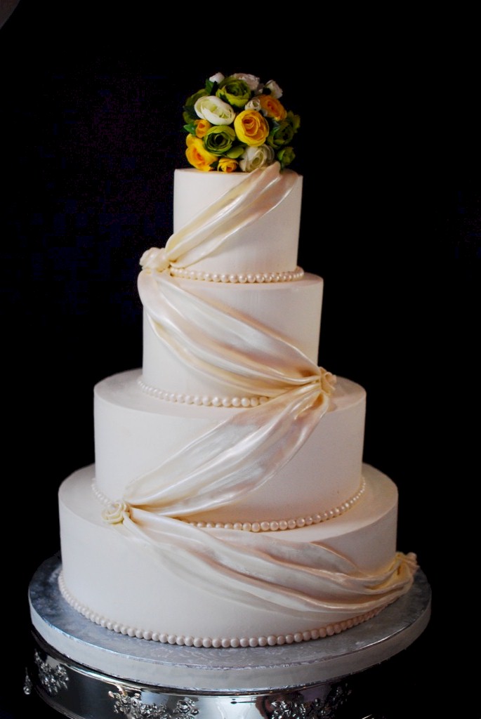 Fondant Swag Wedding Cake