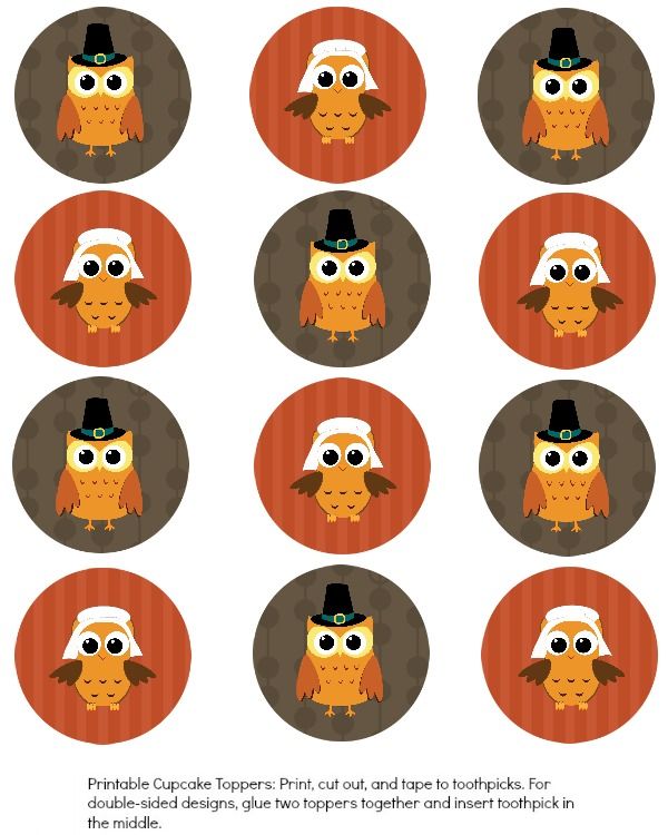 Free Printable Owl Cupcake Toppers