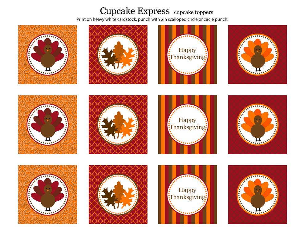 Free Thanksgiving Printables Cupcake