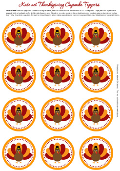 Free Turkey Printable Cupcake Toppers