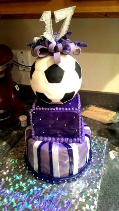 Girls Soccer Ball Birthday Cake