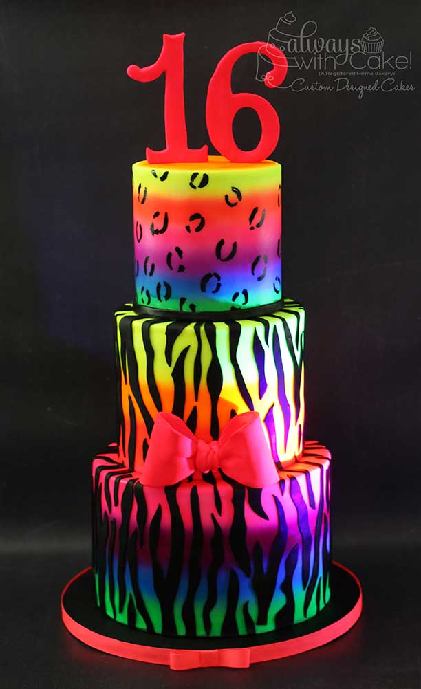 Glow in Dark Birthday Cake