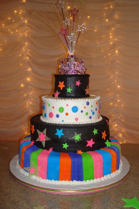 Glow in the Dark Sweet 16 Cake