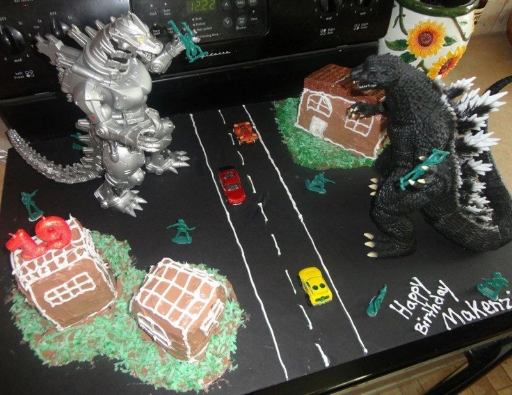 Godzilla Birthday Cake