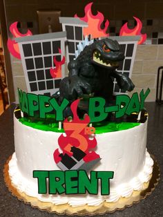 Godzilla Birthday Cake