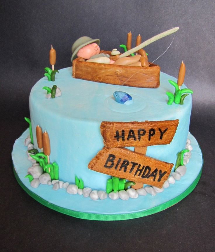Gone Fishing Birthday Cake