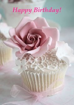 Happy Birthday Cupcake Flower Cake