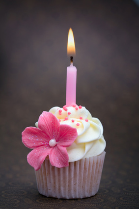 Happy Birthday Cupcake with Candles