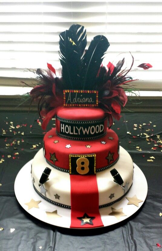 Hollywood Themed Birthday Party Cake