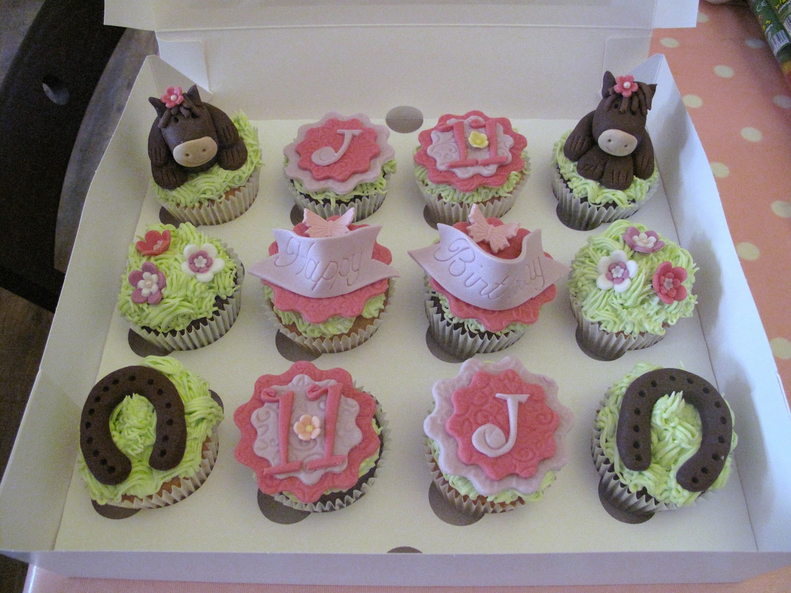 Horse Birthday Cupcakes for Girls