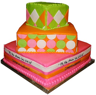 Hot Pink Square Wedding Cake