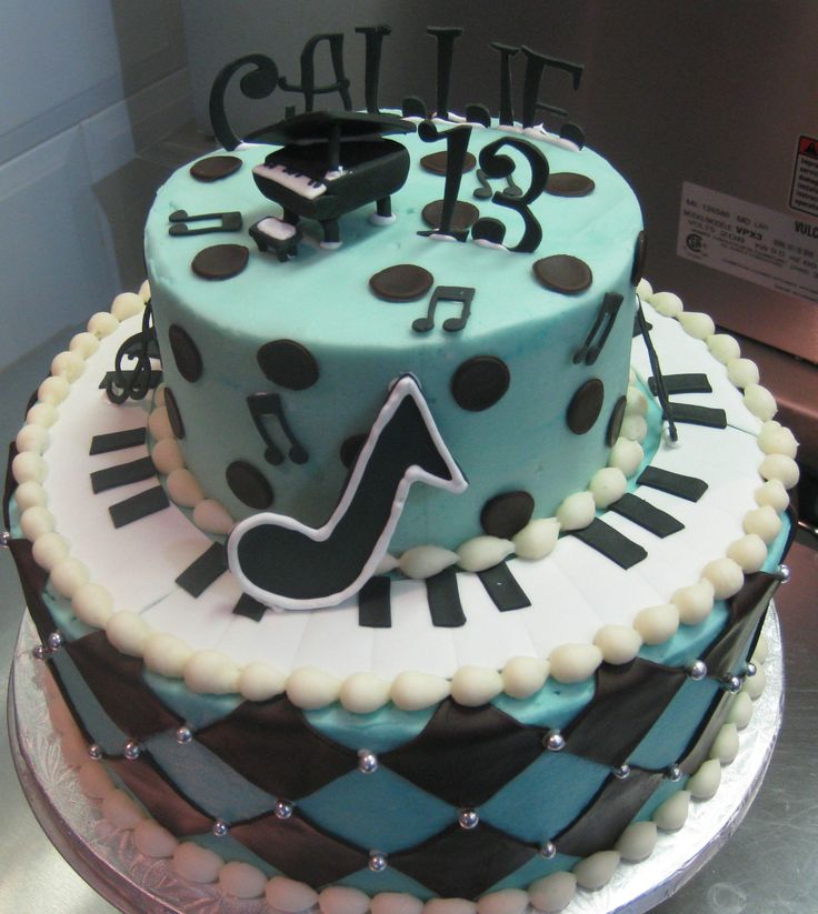 Images of Piano Music Themed Birthday Cakes