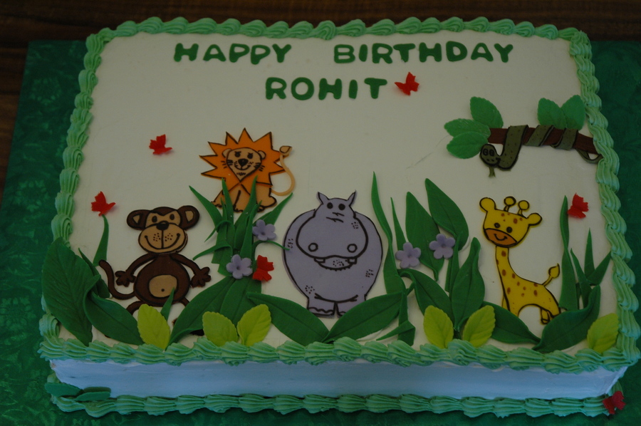 Jungle Theme Baby Shower Sheet Cake