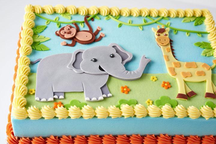 Jungle Theme Birthday Sheet Cake