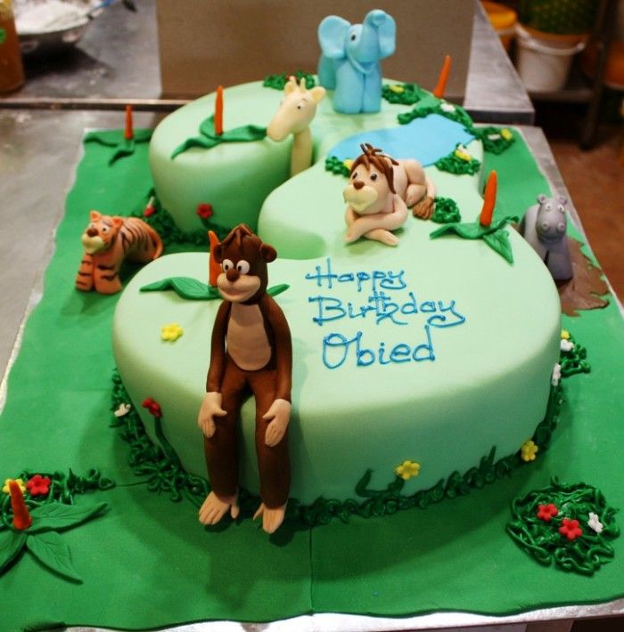 Jungle Themed Birthday Cake