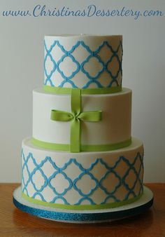 Modern Christening Cake