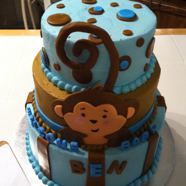 Monkey Baby Shower Cake