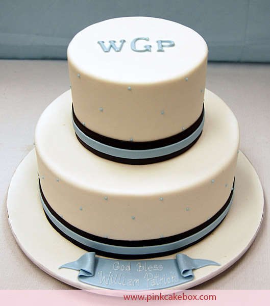 Monogrammed Christening Cake