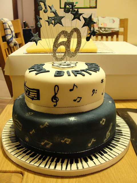 Music Theme 60th Birthday Cake